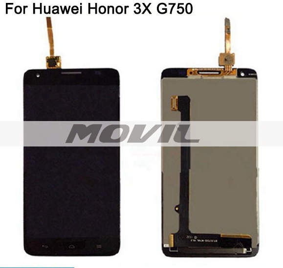 Black Honor 3X LCD Screen Replacement For Huawei Honor 3X G750 LCD Display